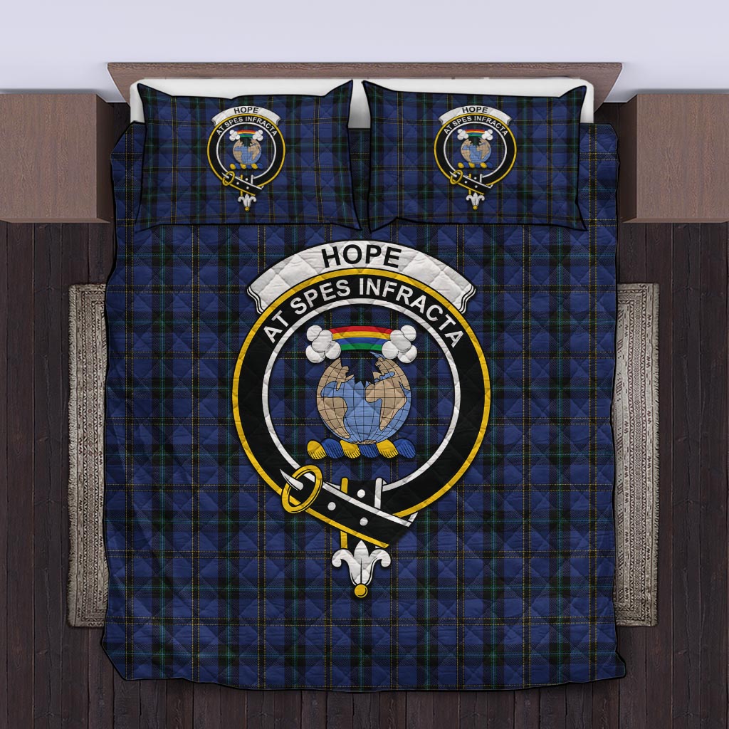 Hope (Vere-Weir) Tartan Quilt Bed Set with Family Crest Twin - Tartan Vibes Clothing