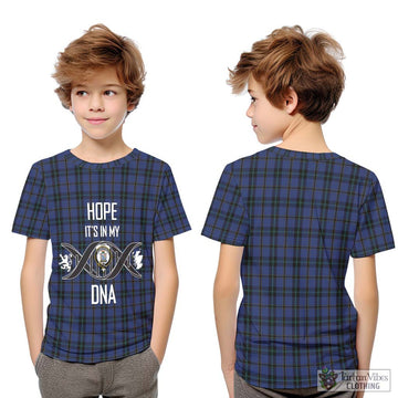 Hope (Vere - Weir) Tartan Kid T-Shirt with Family Crest DNA In Me Style