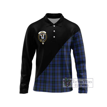 Hope (Vere - Weir) Tartan Long Sleeve Polo Shirt with Family Crest and Military Logo Style