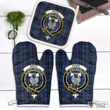 Hope (Vere - Weir) Tartan Combo Oven Mitt & Pot-Holder with Family Crest