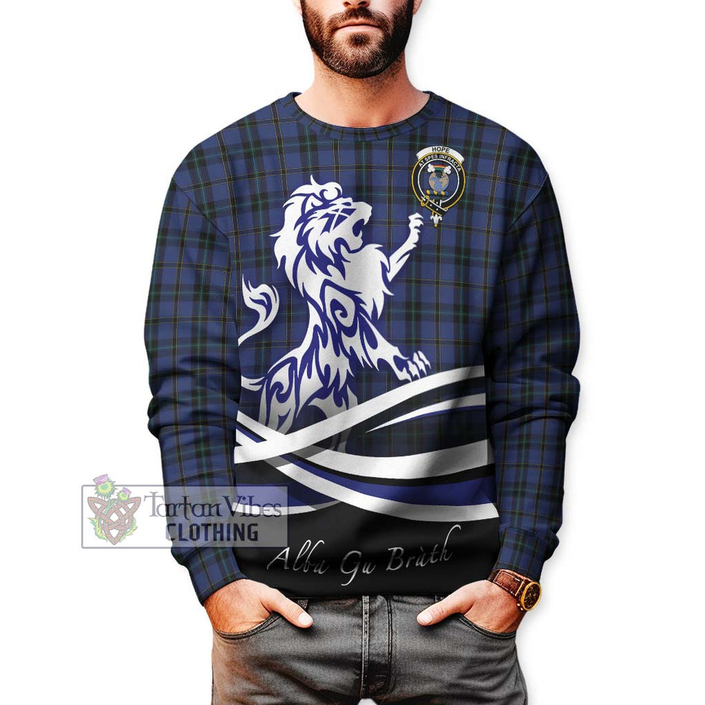 Hope (Vere - Weir) Tartan Sweatshirt with Alba Gu Brath Regal Lion Emblem Unisex - Tartanvibesclothing Shop