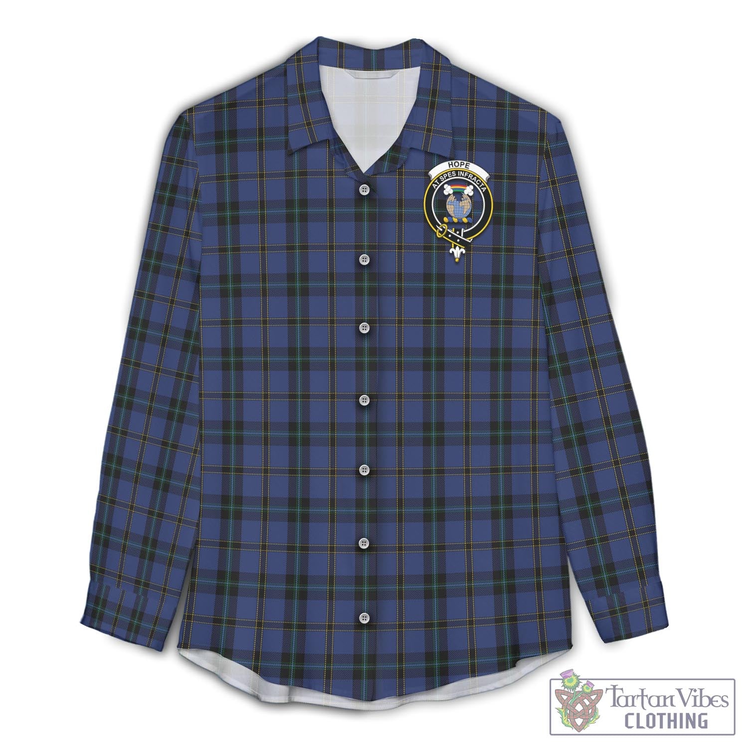 Tartan Vibes Clothing Hope (Vere-Weir) Tartan Womens Casual Shirt with Family Crest