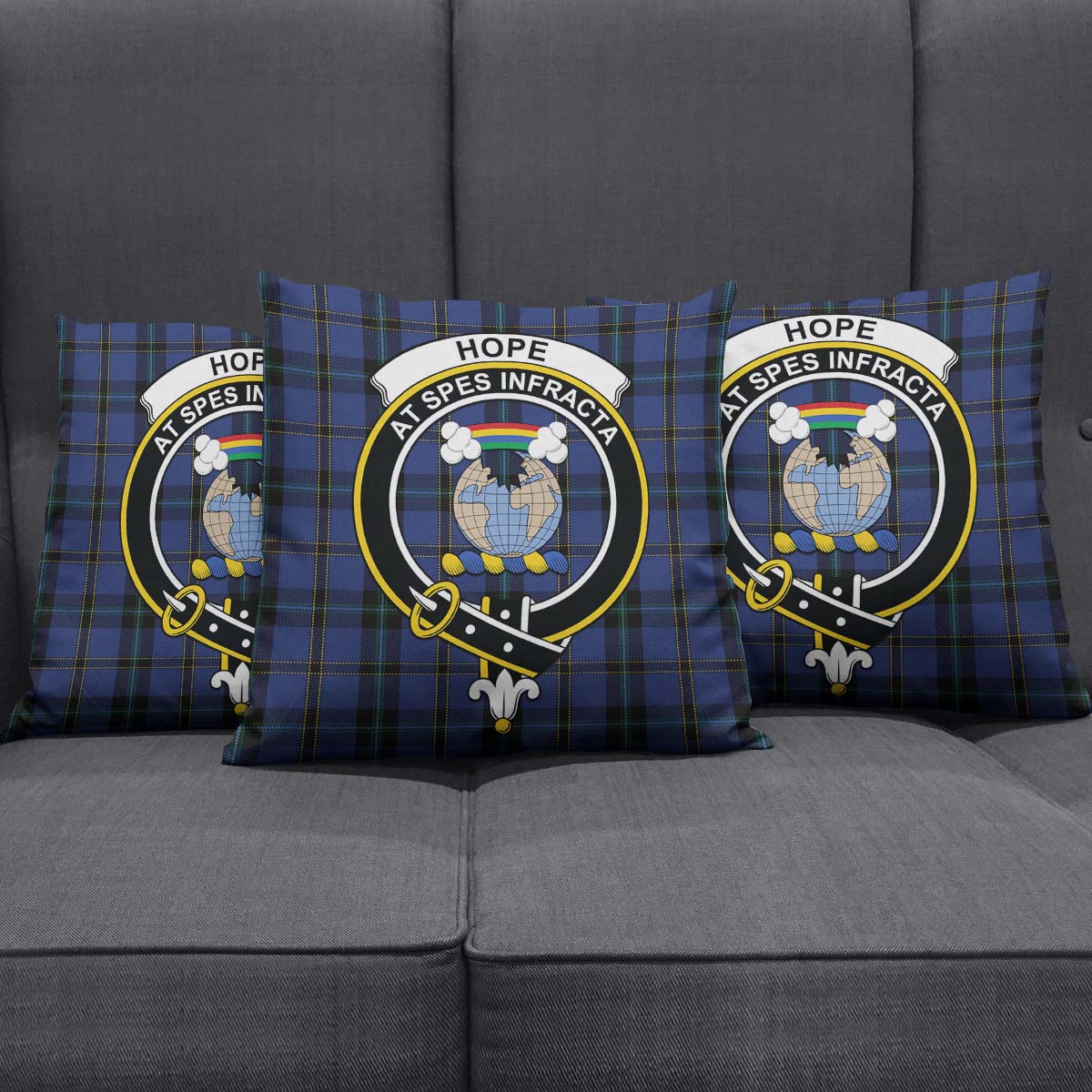 Hope (Vere-Weir) Tartan Pillow Cover with Family Crest Square Pillow Cover - Tartanvibesclothing