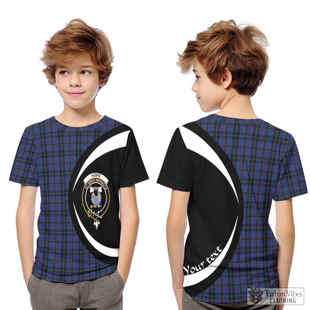 Hope (Vere - Weir) Tartan Kid T-Shirt with Family Crest Circle Style Youth XL Size14 - Tartan Vibes Clothing