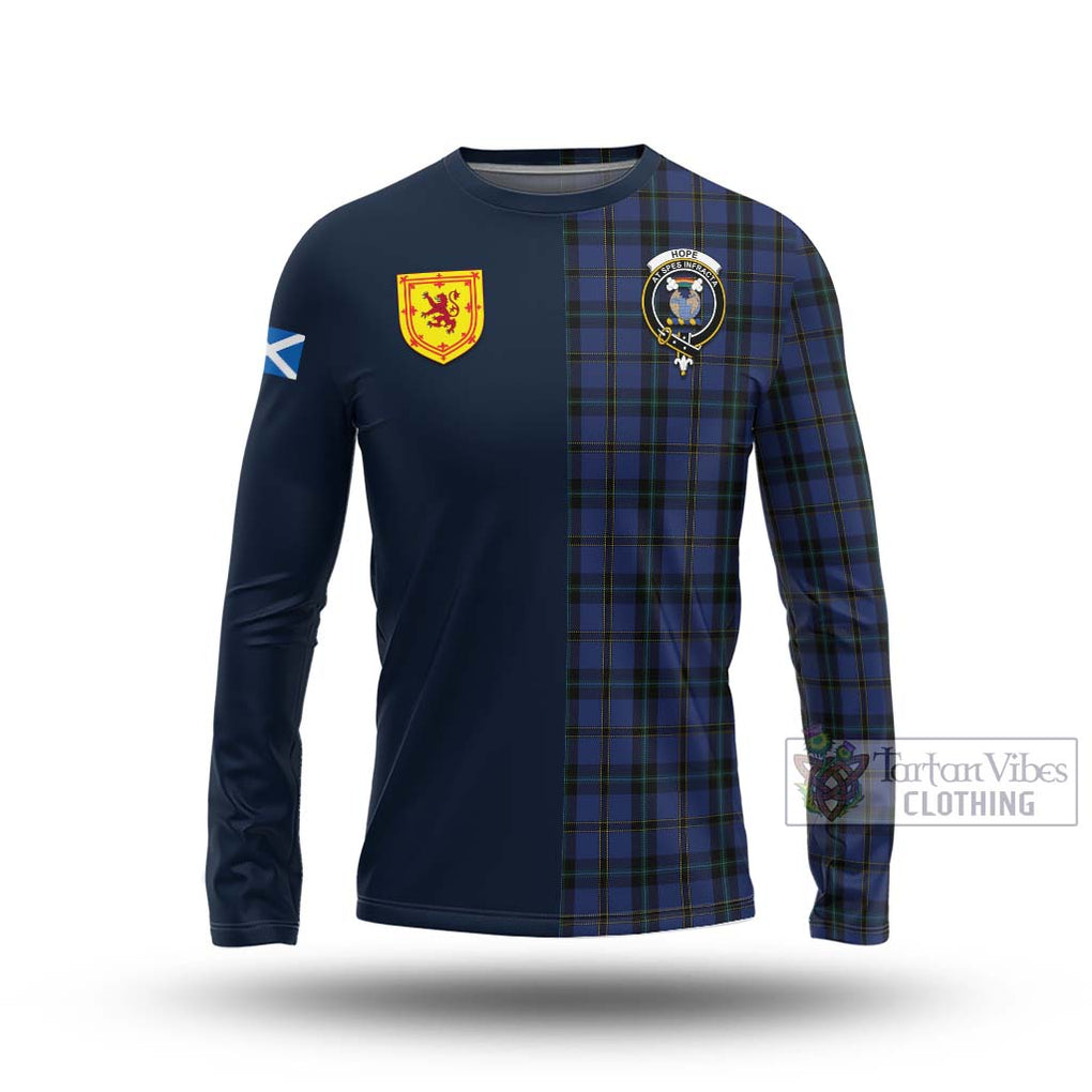 Tartan Vibes Clothing Hope (Vere - Weir) Tartan Long Sleeve T-Shirt with Scottish Lion Royal Arm Half Style