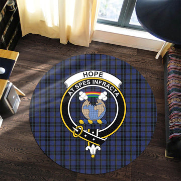 Hope (Vere-Weir) Tartan Round Rug with Family Crest