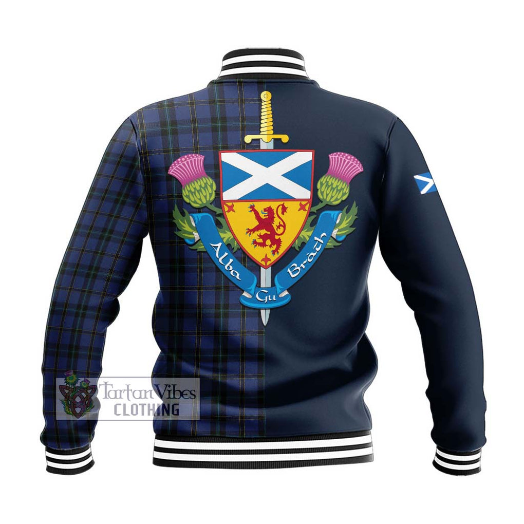 Tartan Vibes Clothing Hope (Vere - Weir) Tartan Baseball Jacket with Scottish Lion Royal Arm Half Style