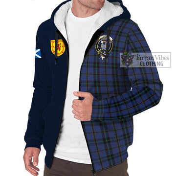 Hope (Vere - Weir) Tartan Sherpa Hoodie Alba with Scottish Lion Royal Arm Half Style