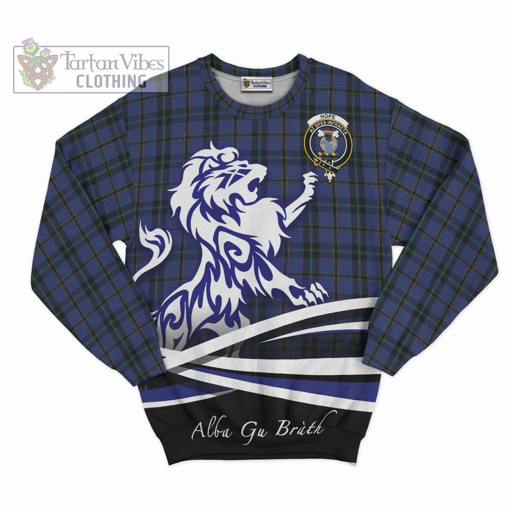 Hope (Vere - Weir) Tartan Sweatshirt with Alba Gu Brath Regal Lion Emblem - Tartanvibesclothing Shop