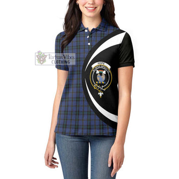 Hope (Vere - Weir) Tartan Women's Polo Shirt with Family Crest Circle Style