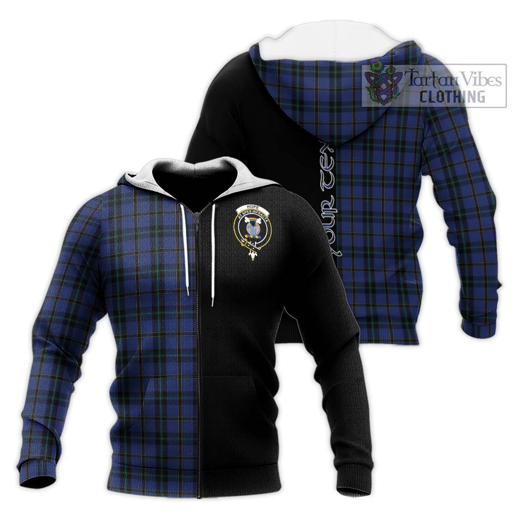 Hope (Vere - Weir) Tartan Knitted Hoodie with Family Crest and Half Of Me Style Unisex Knitted Zip Hoodie - Tartanvibesclothing Shop