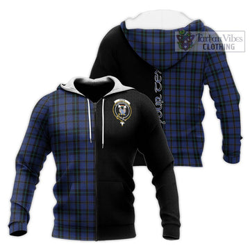 Hope (Vere - Weir) Tartan Knitted Hoodie with Family Crest and Half Of Me Style