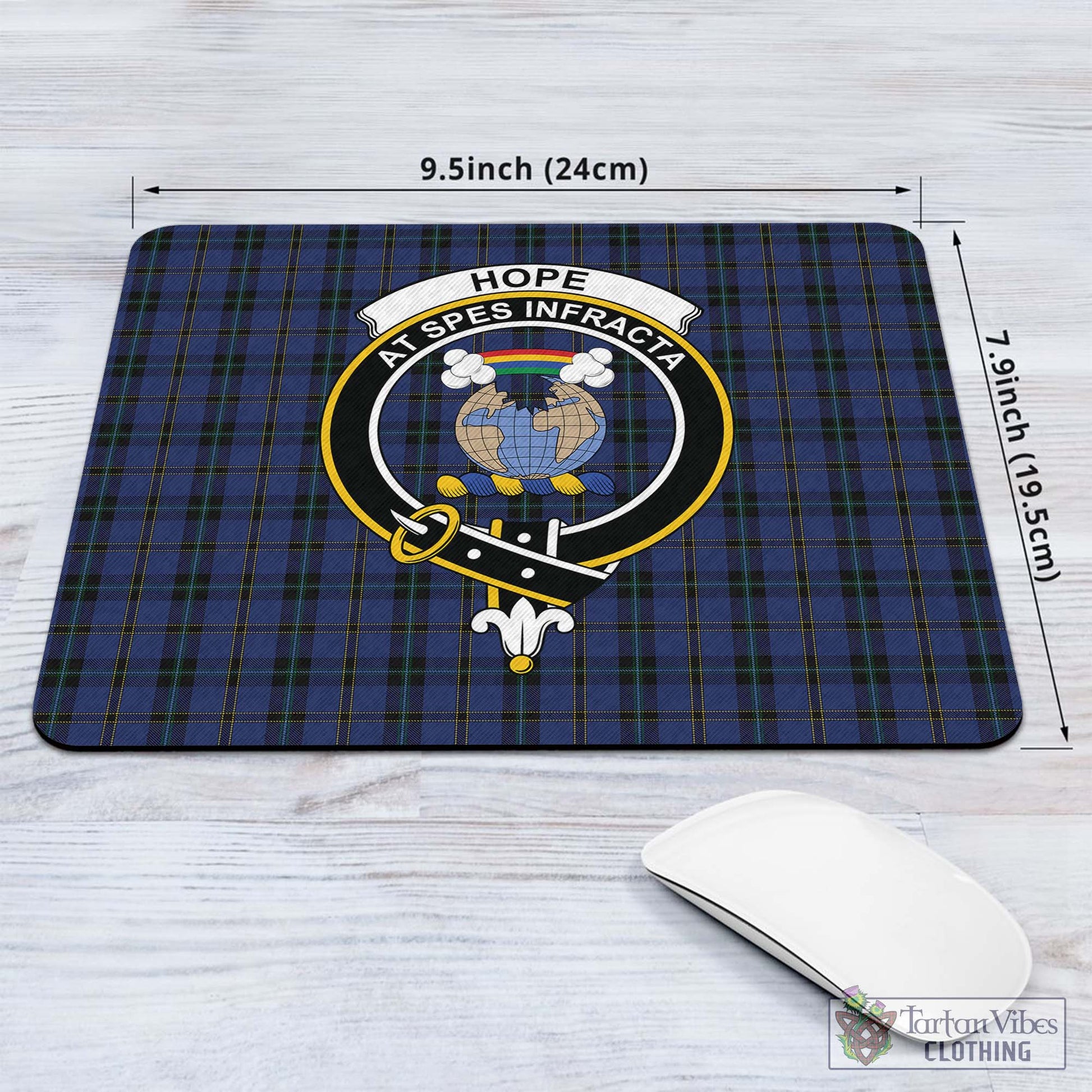 Tartan Vibes Clothing Hope (Vere-Weir) Tartan Mouse Pad with Family Crest