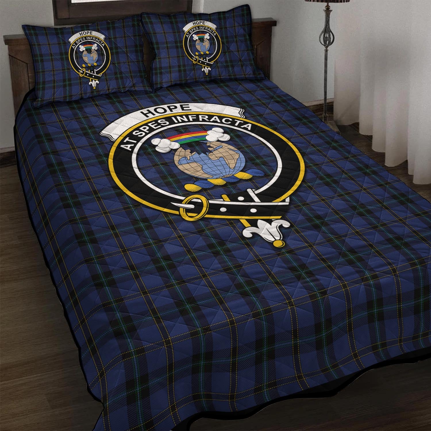 Hope (Vere-Weir) Tartan Quilt Bed Set with Family Crest - Tartan Vibes Clothing