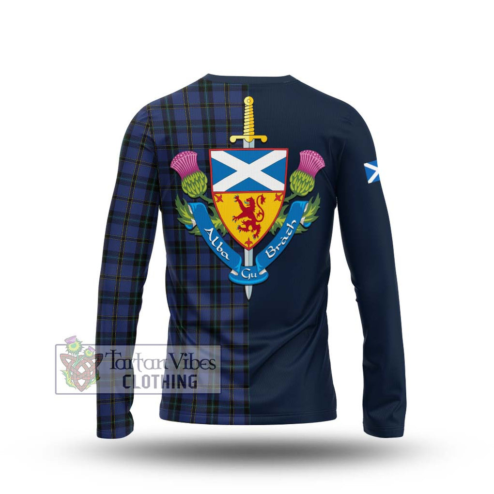 Tartan Vibes Clothing Hope (Vere - Weir) Tartan Long Sleeve T-Shirt with Scottish Lion Royal Arm Half Style