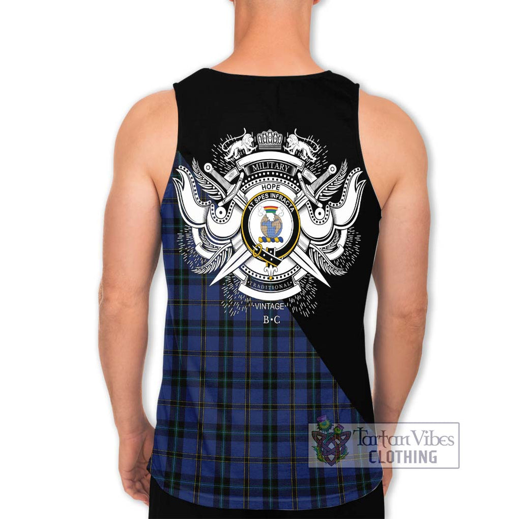 Hope (Vere - Weir) Tartan Men's Tank Top with Family Crest and Military Logo Style - Tartanvibesclothing Shop