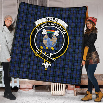 Hope (Vere-Weir) Tartan Quilt with Family Crest