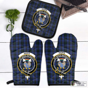 Hope (Vere - Weir) Tartan Combo Oven Mitt & Pot-Holder with Family Crest