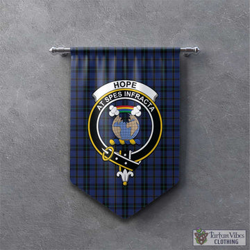 Hope (Vere-Weir) Tartan Gonfalon, Tartan Banner with Family Crest