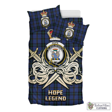 Hope (Vere-Weir) Tartan Bedding Set with Clan Crest and the Golden Sword of Courageous Legacy