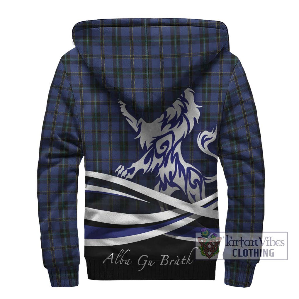 Hope (Vere - Weir) Tartan Sherpa Hoodie with Alba Gu Brath Regal Lion Emblem - Tartanvibesclothing Shop