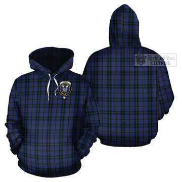 Hope (Vere - Weir) Tartan Cotton Hoodie with Family Crest