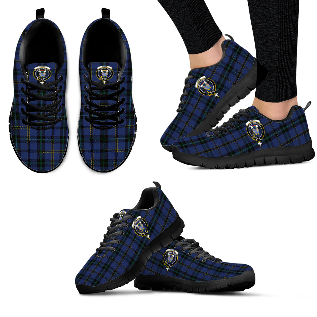 Hope (Vere-Weir) Tartan Sneakers with Family Crest - Tartan Vibes Clothing