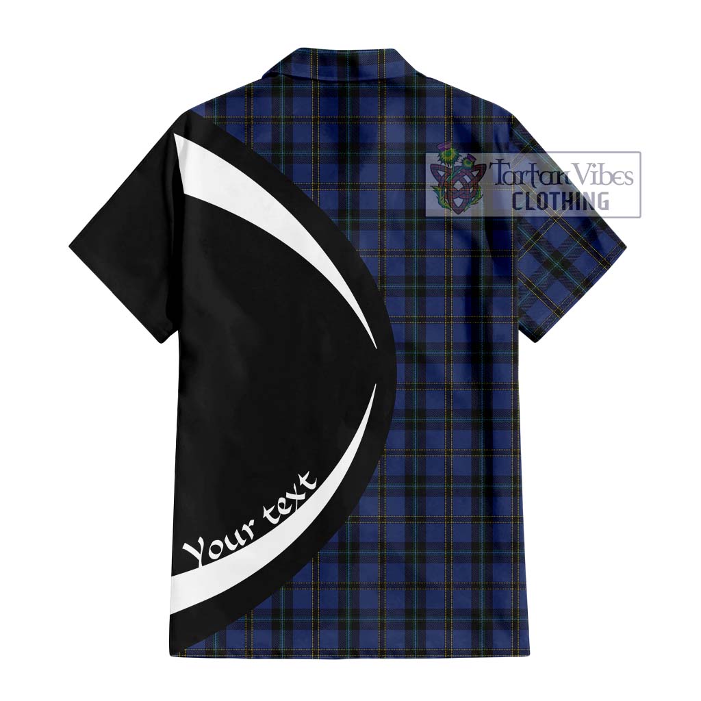 Hope (Vere - Weir) Tartan Short Sleeve Button Up with Family Crest Circle Style - Tartan Vibes Clothing