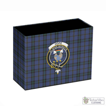 Hope (Vere-Weir) Tartan Pen Holder with Family Crest