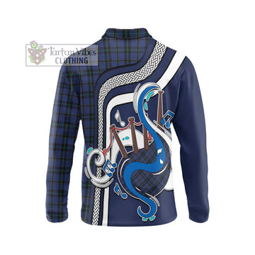 Hope (Vere - Weir) Tartan Long Sleeve Polo Shirt with Epic Bagpipe Style