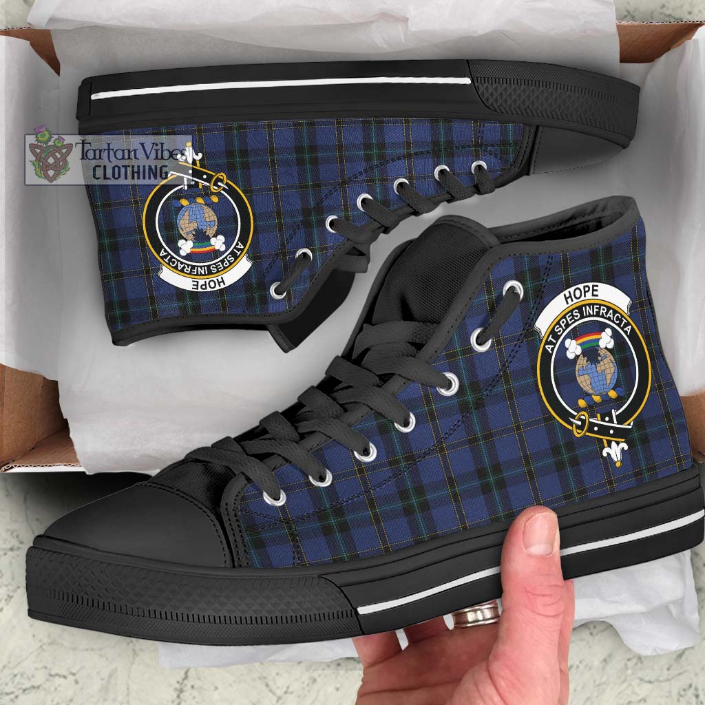 Tartan Vibes Clothing Hope (Vere - Weir) Tartan High Top Shoes with Family Crest