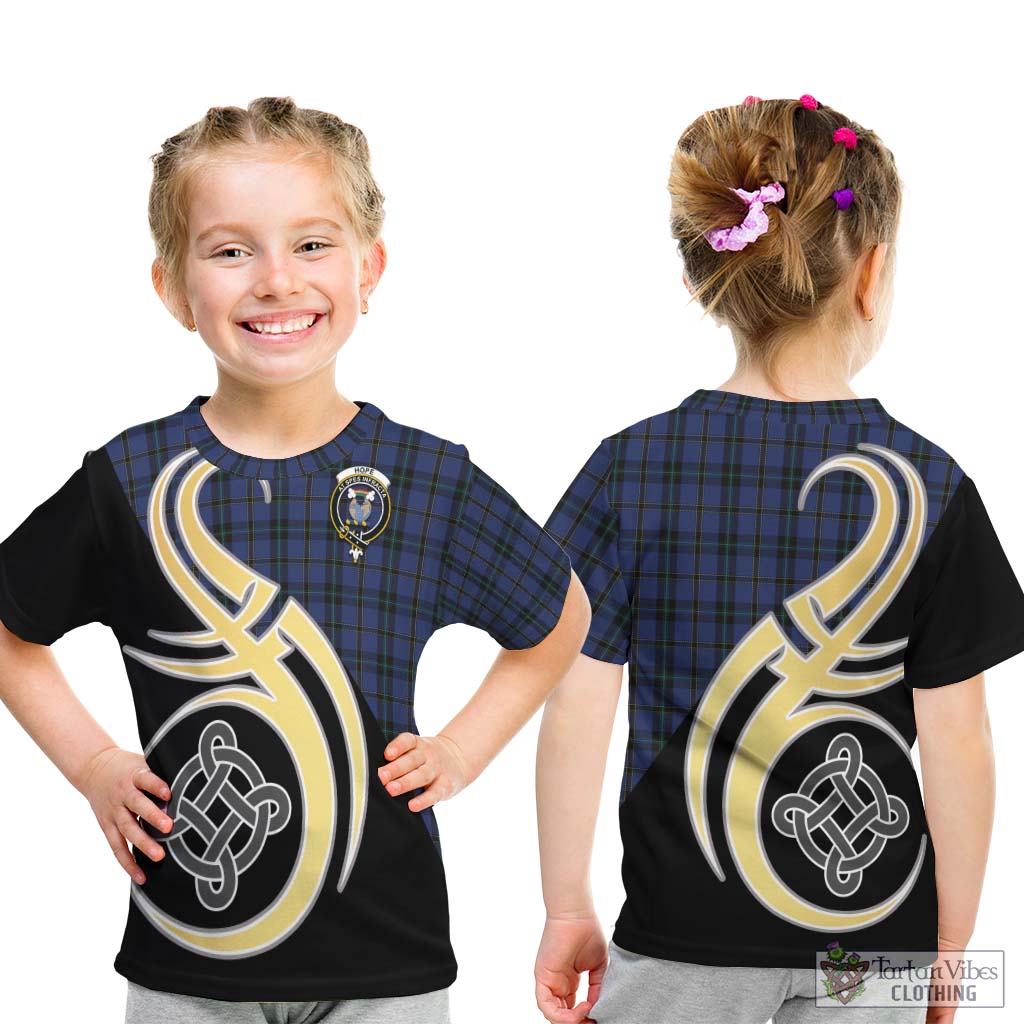 Hope (Vere - Weir) Tartan Kid T-Shirt with Family Crest and Celtic Symbol Style - Tartan Vibes Clothing