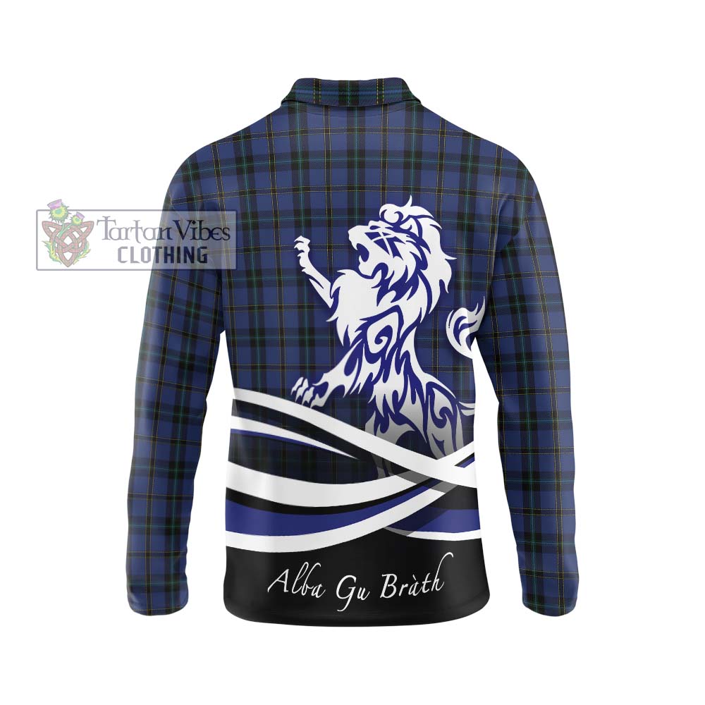 Hope (Vere - Weir) Tartan Long Sleeve Polo Shirt with Alba Gu Brath Regal Lion Emblem - Tartanvibesclothing Shop