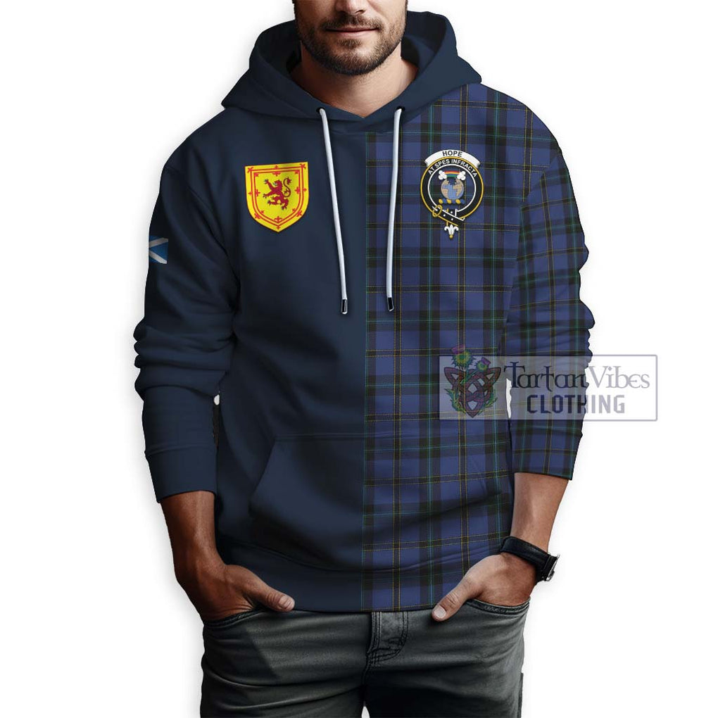 Tartan Vibes Clothing Hope (Vere - Weir) Tartan Hoodie with Scottish Lion Royal Arm Half Style