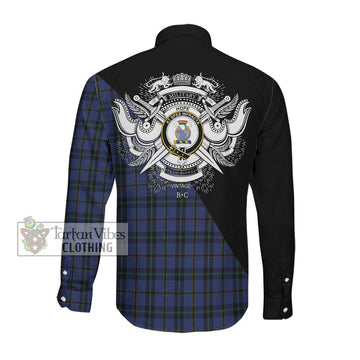 Hope (Vere - Weir) Tartan Long Sleeve Button Shirt with Family Crest and Military Logo Style