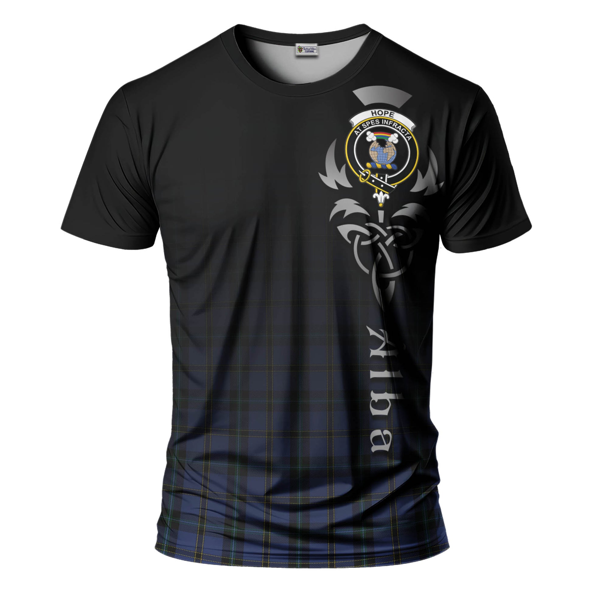 Tartan Vibes Clothing Hope (Vere-Weir) Tartan T-Shirt Featuring Alba Gu Brath Family Crest Celtic Inspired