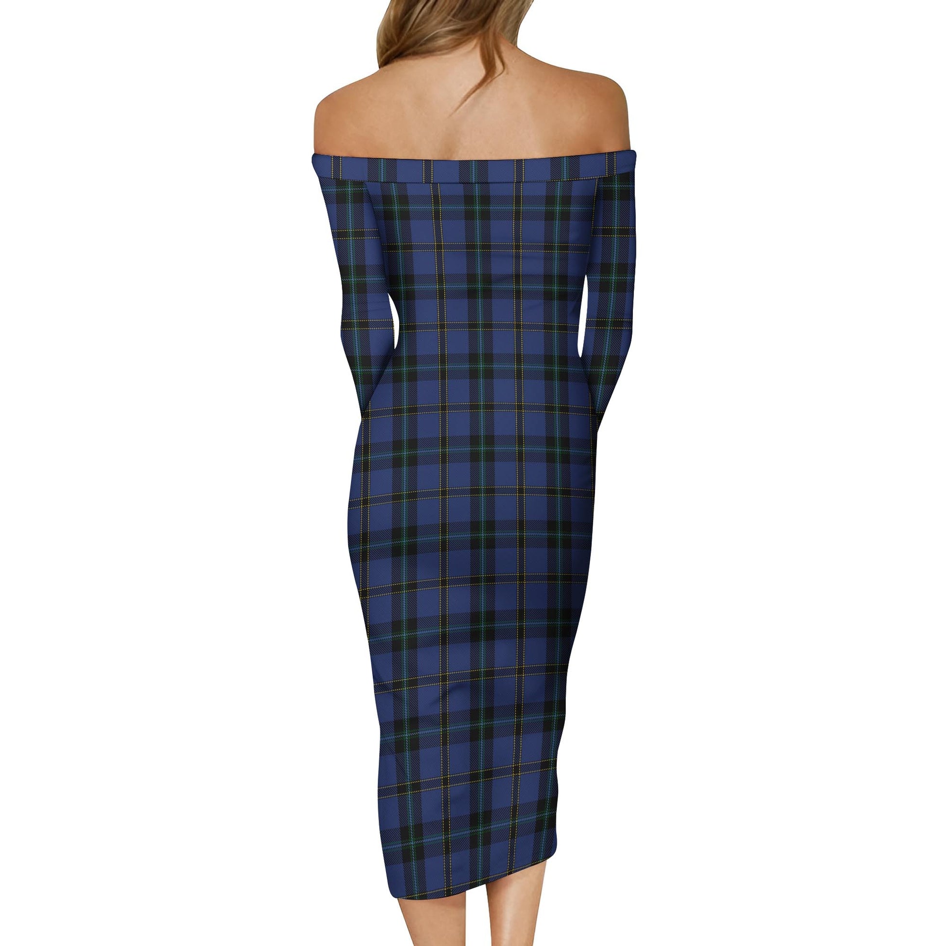 Hope (Vere-Weir) Tartan Off Shoulder Lady Dress - Tartanvibesclothing