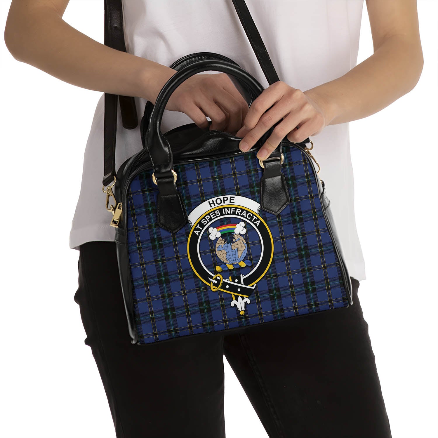 Hope (Vere-Weir) Tartan Shoulder Handbags with Family Crest - Tartanvibesclothing