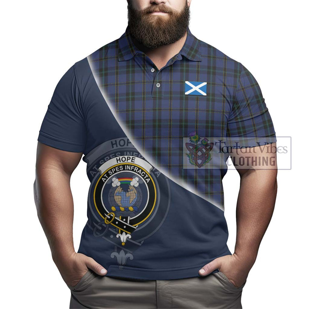 Hope (Vere - Weir) Tartan Polo Shirt with Personalised National Flag and Family Crest Half Style - Tartanvibesclothing Shop