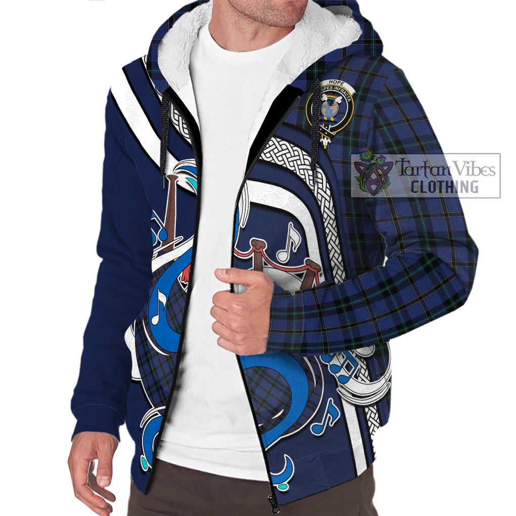 Hope (Vere - Weir) Tartan Sherpa Hoodie with Epic Bagpipe Style Unisex - Tartanvibesclothing Shop