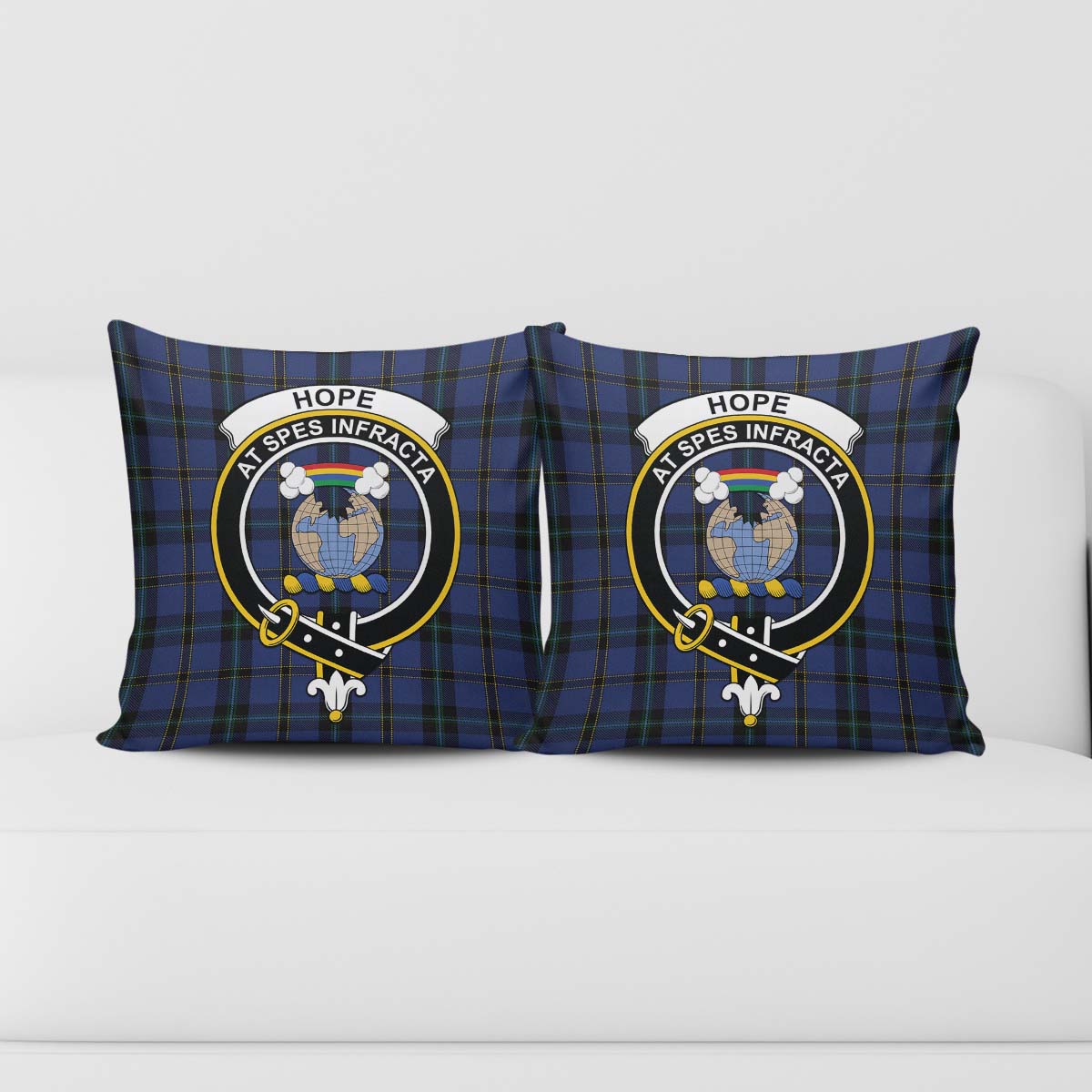 Hope (Vere-Weir) Tartan Pillow Cover with Family Crest - Tartanvibesclothing