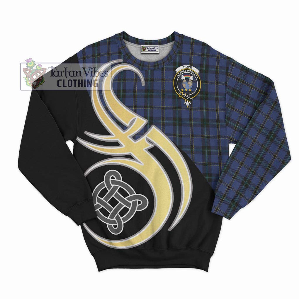 Hope (Vere - Weir) Tartan Sweatshirt with Family Crest and Celtic Symbol Style - Tartan Vibes Clothing