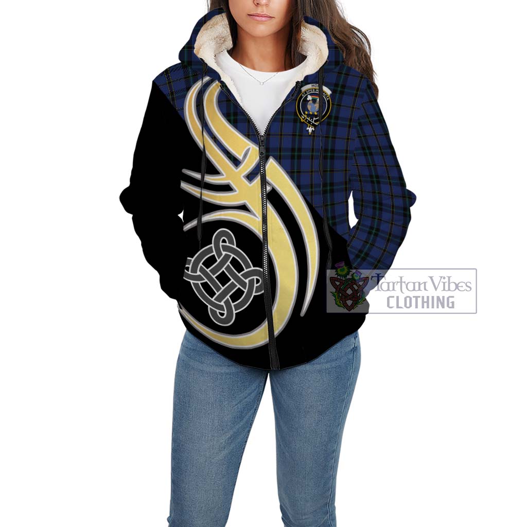 Hope (Vere - Weir) Tartan Sherpa Hoodie with Family Crest and Celtic Symbol Style Unisex - Tartan Vibes Clothing