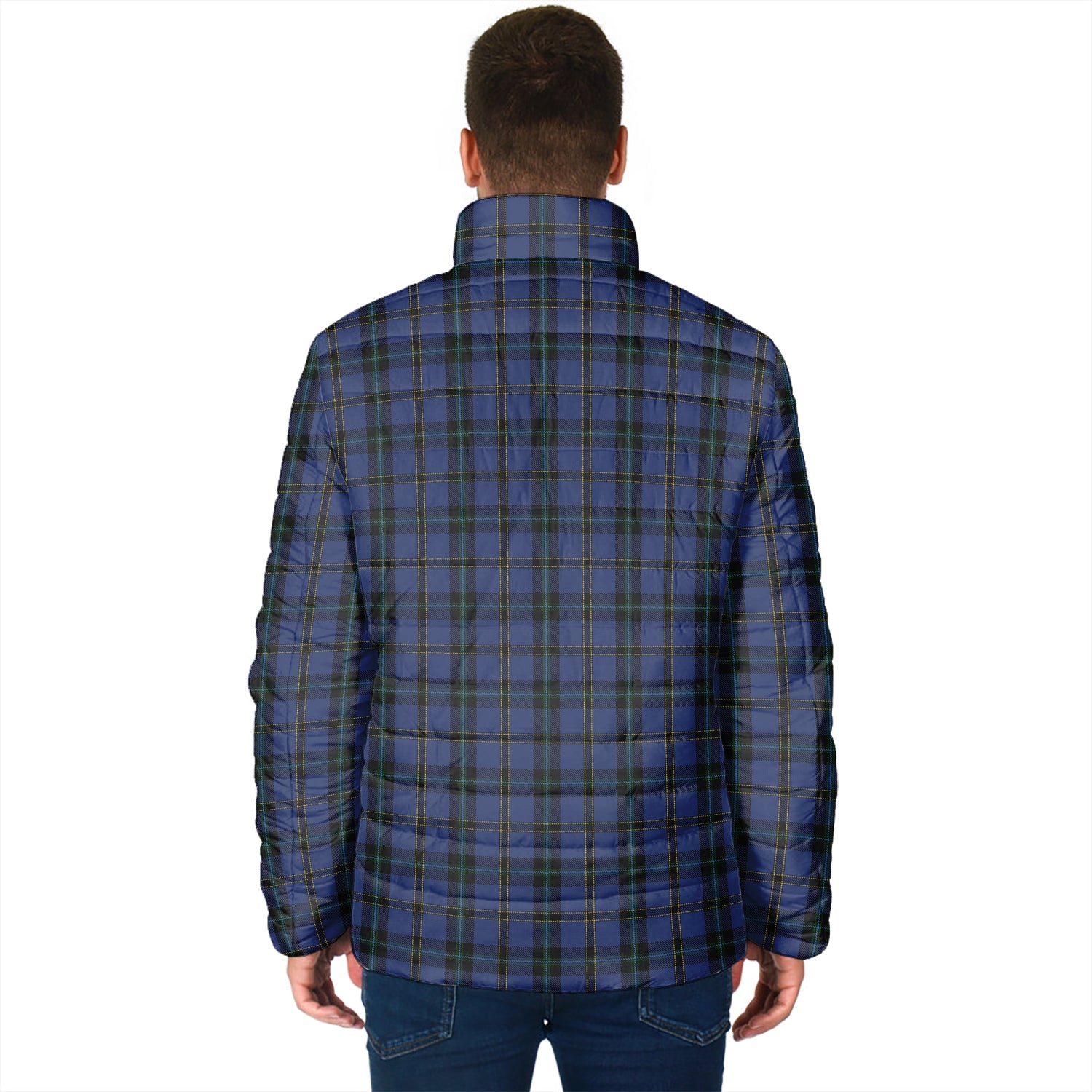 Hope (Vere-Weir) Tartan Padded Jacket with Family Crest - Tartan Vibes Clothing