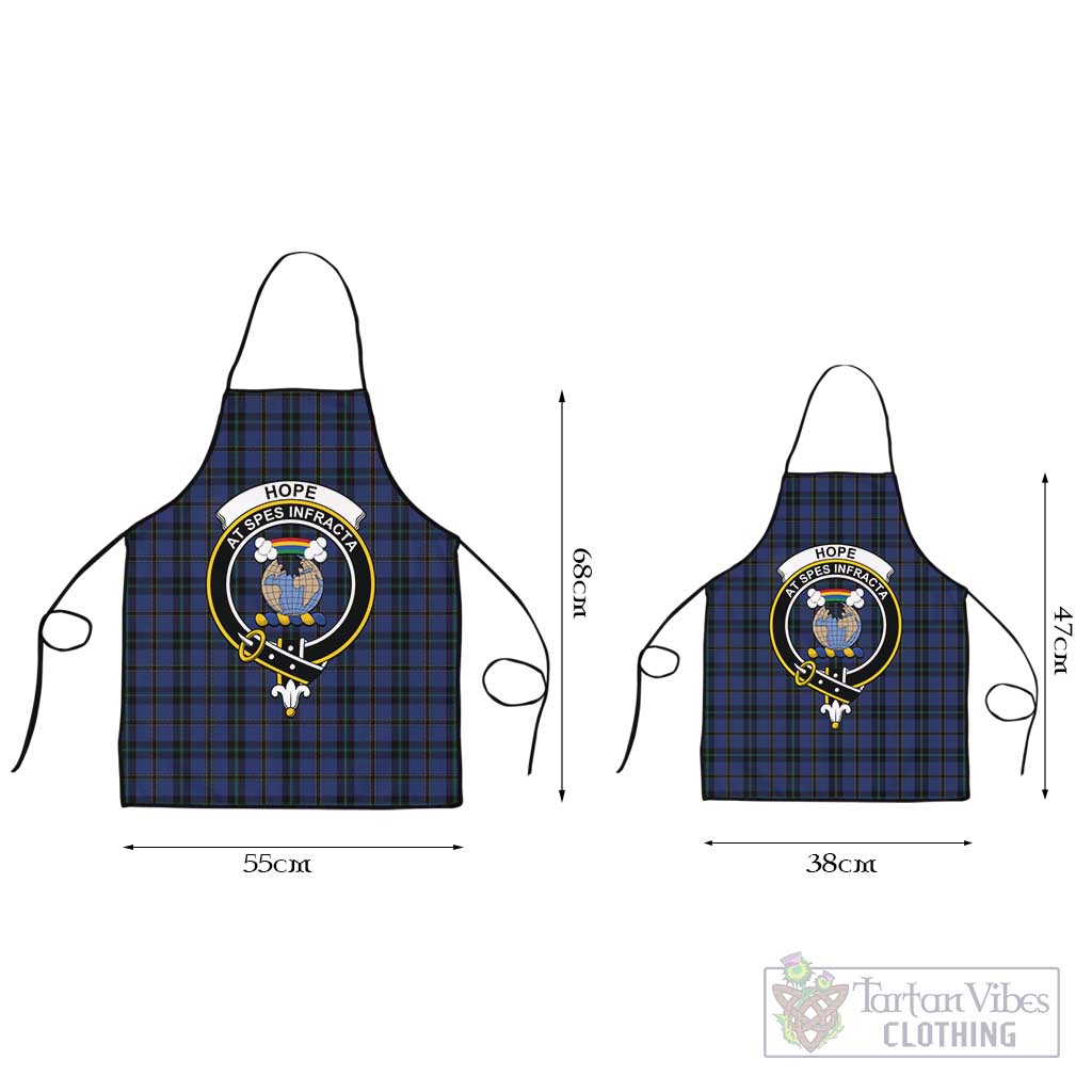 Hope (Vere - Weir) Tartan Apron with Family Crest Black L 55x68 cm - Tartan Vibes Clothing