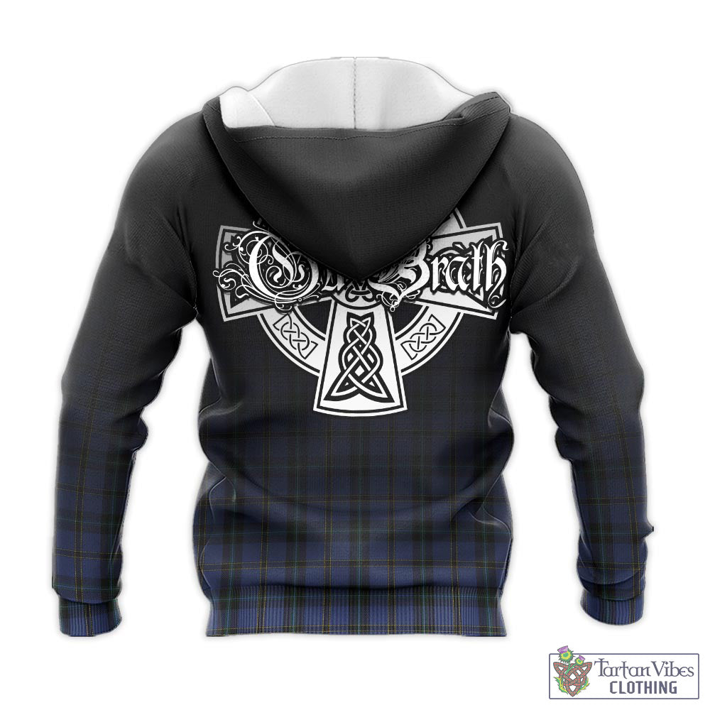 Tartan Vibes Clothing Hope (Vere-Weir) Tartan Knitted Hoodie Featuring Alba Gu Brath Family Crest Celtic Inspired