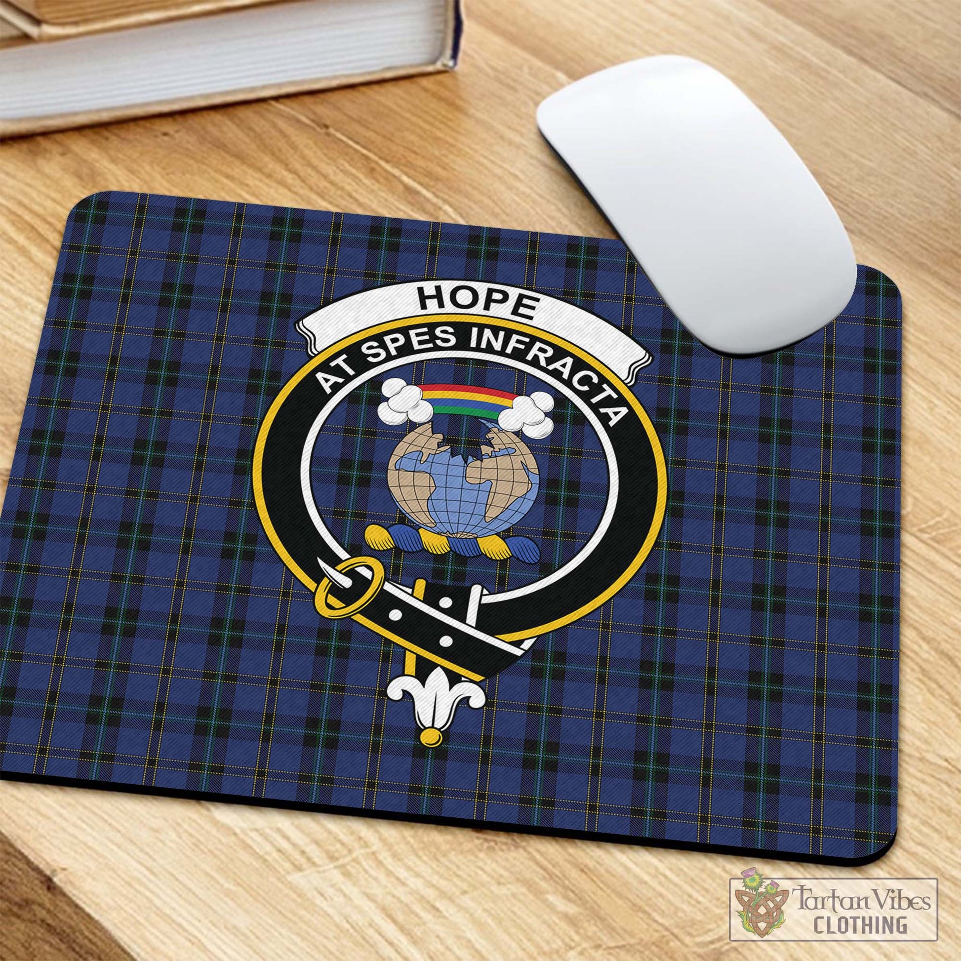 Tartan Vibes Clothing Hope (Vere-Weir) Tartan Mouse Pad with Family Crest