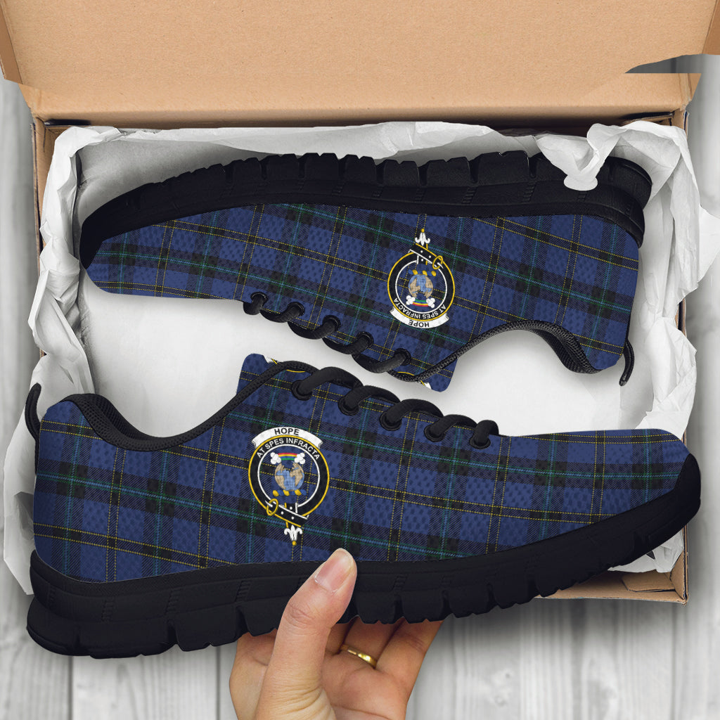 Hope (Vere-Weir) Tartan Sneakers with Family Crest - Tartan Vibes Clothing