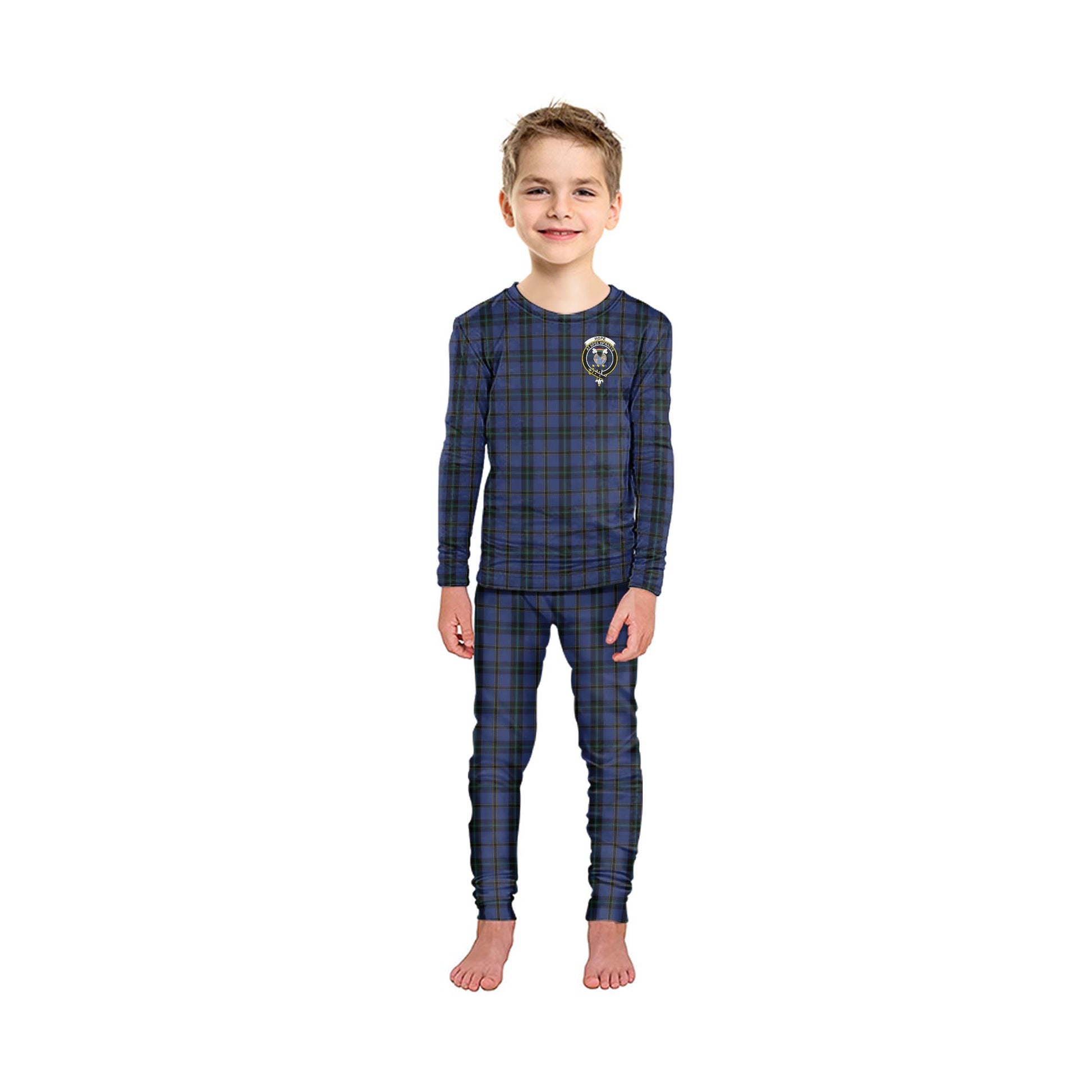 Hope (Vere-Weir) Tartan Pajamas Family Set with Family Crest - Tartan Vibes Clothing