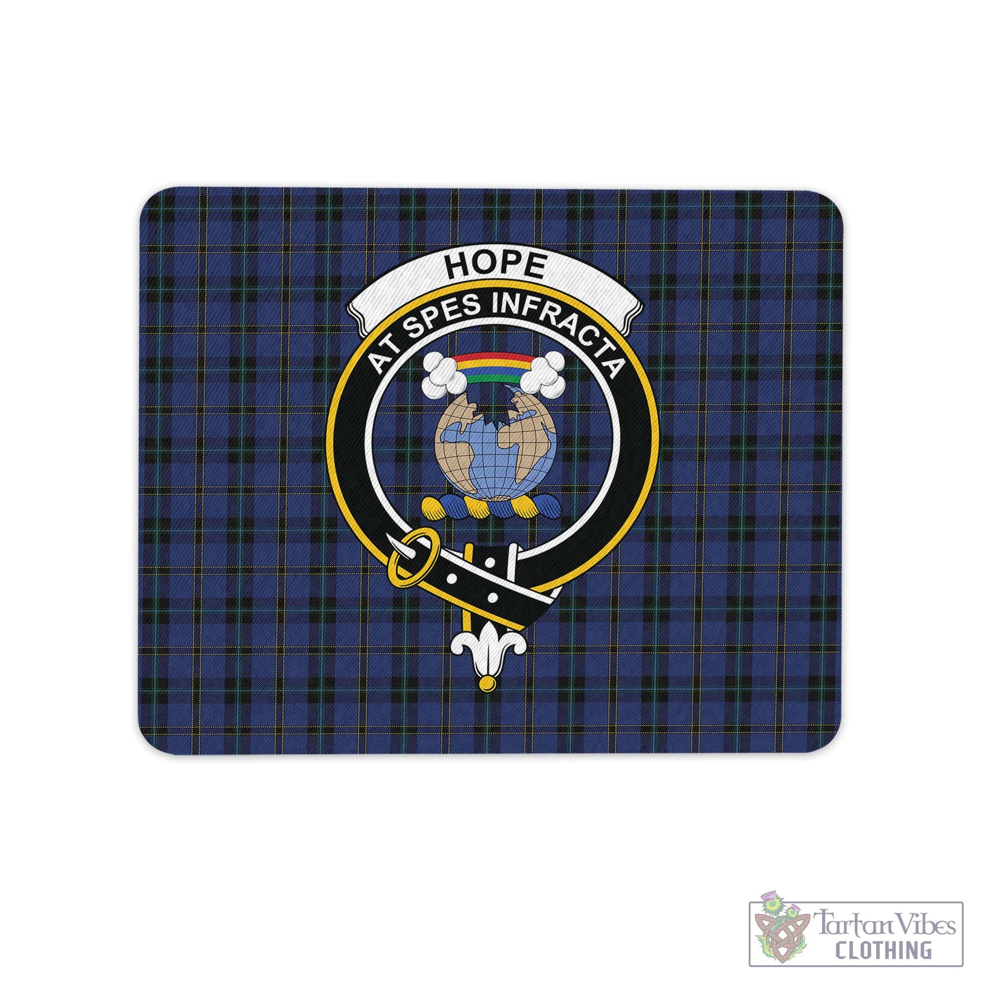 Tartan Vibes Clothing Hope (Vere-Weir) Tartan Mouse Pad with Family Crest